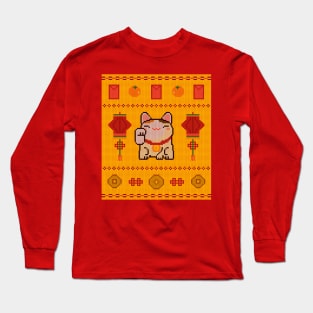 Lucky Cat Knit Long Sleeve T-Shirt